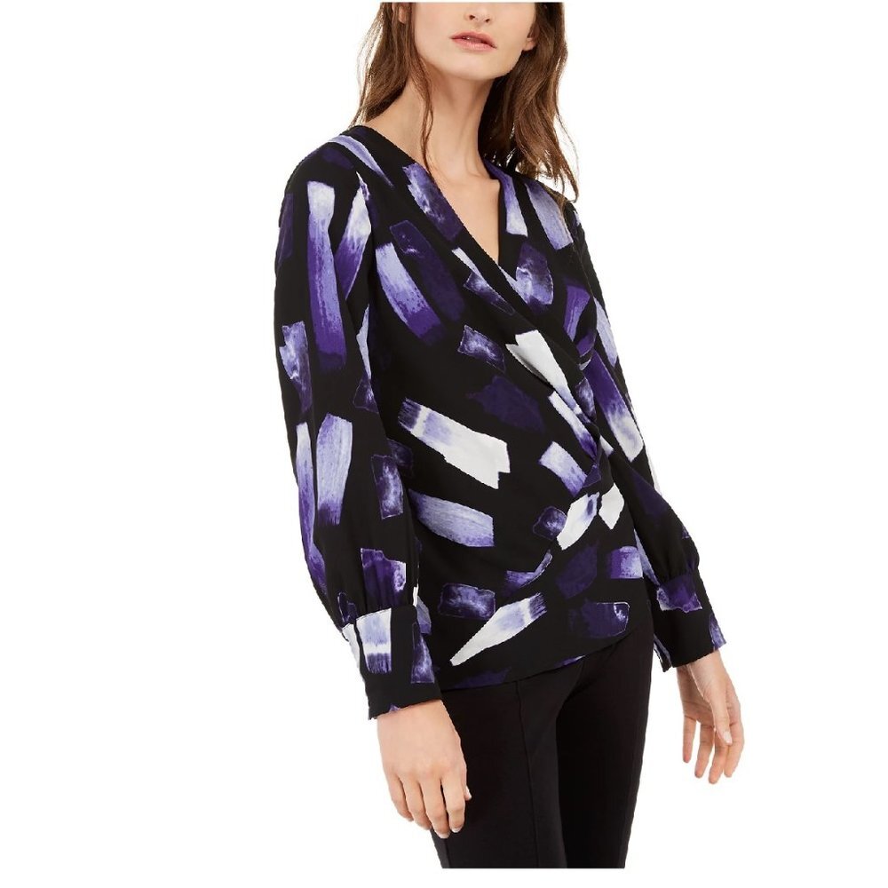 Alfani Printed Surplice Top